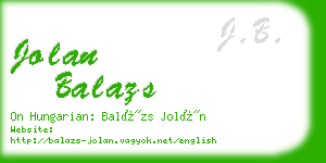 jolan balazs business card